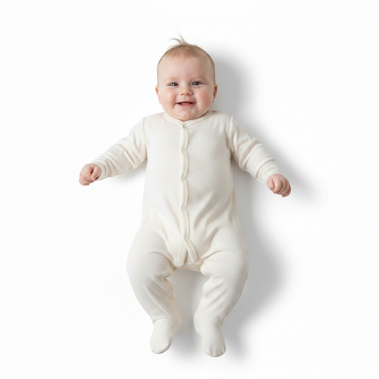 Personalized Plain Cream Sleep Suit
