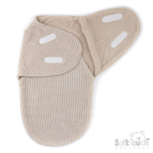 Chenille Cellular Swaddle Wrap - Biscuit (NB-3m) (PK4) SW122-BI