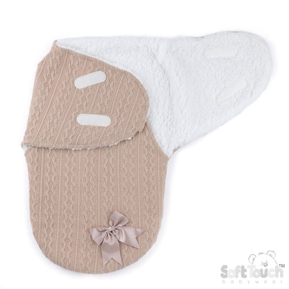 Baby Cable Knit Swaddle Wrap – Coffee