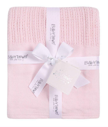 BABY HEAVY KNIT CELLULAR PANEL BLANKET