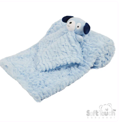 Blue Puppy Comforter & Wrap Set