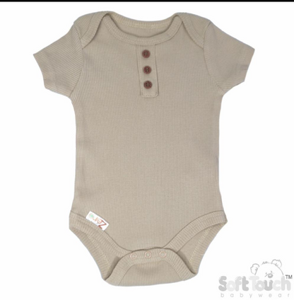 Personalized Biscuit Ribbed Bodysuit