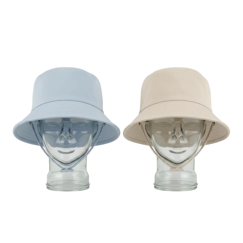 PLAIN BUCKET HAT WITH CHIN STRAP