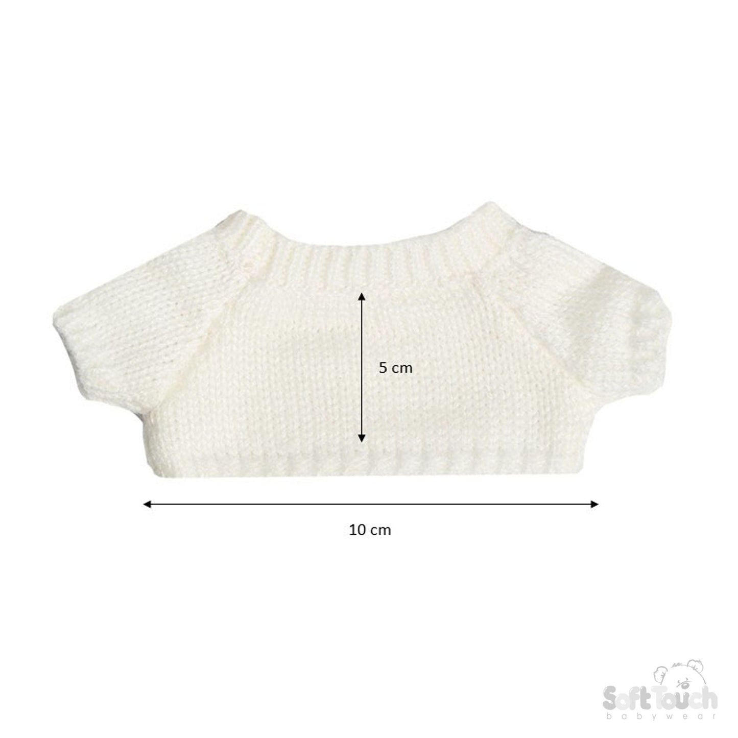 BROWN TEDDY BEAR W/SWEATER & PAWS EMB : TB320 - 20CM- TB320-BR