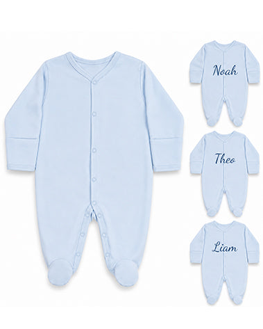 Personalized Plain Blue Sleep Suit