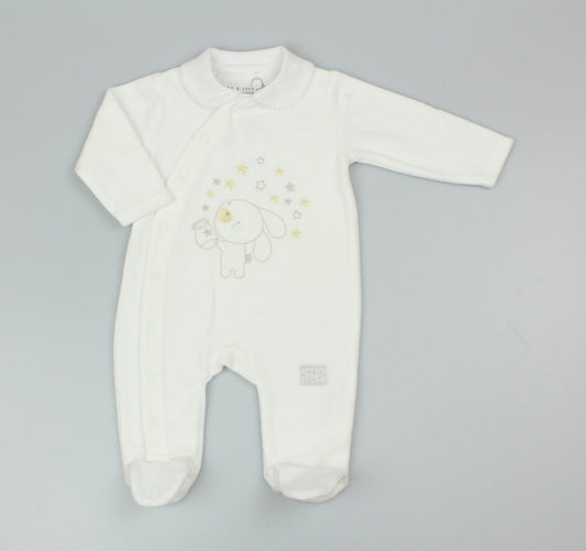 Baby Velour All in One - Cream/Bunny (0-9M) (PK6) M15978