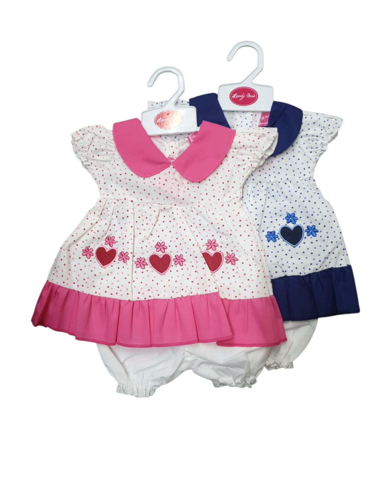 Baby Dress - Polka/Hearts (0-9months) (PK6) DRS16