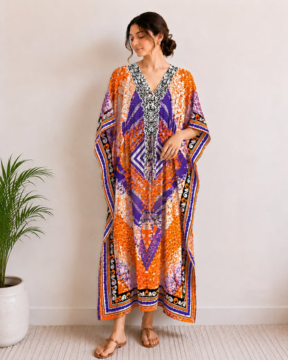 Printed Kaftan Dress