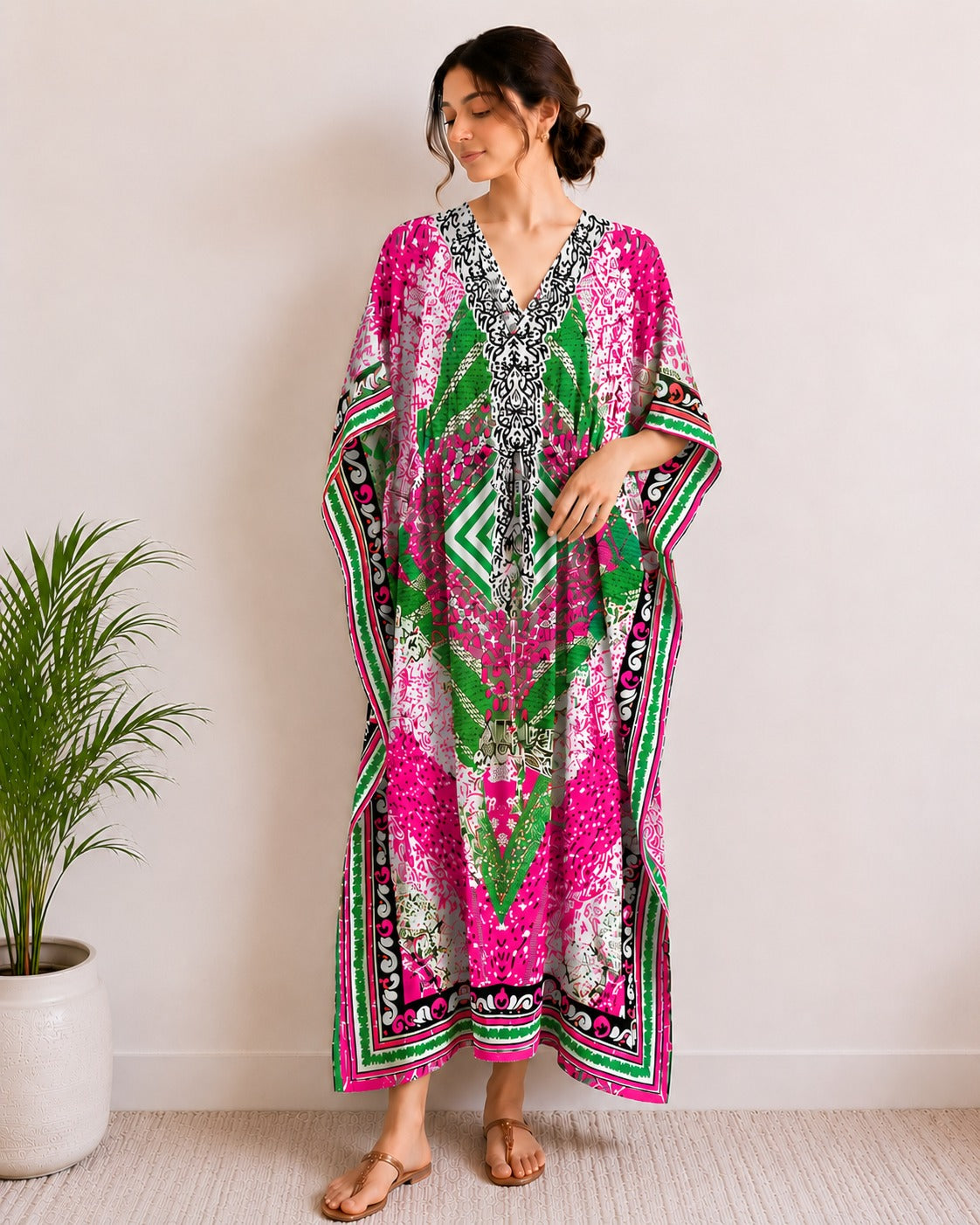 Printed Kaftan Dress