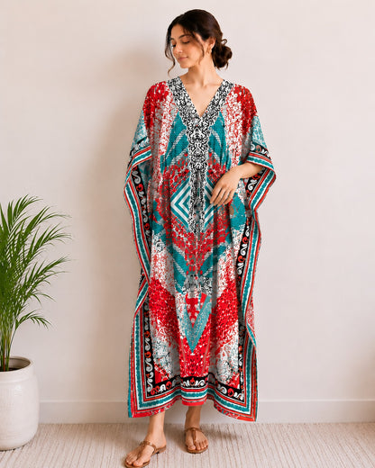 Printed Kaftan Dress