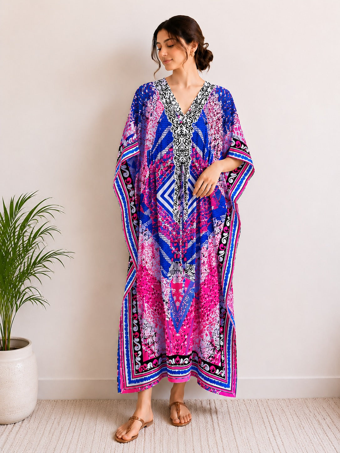 Printed Kaftan Dress