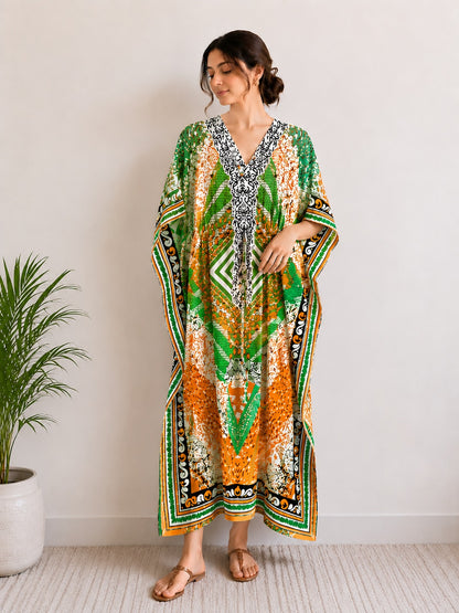 Printed Kaftan Dress