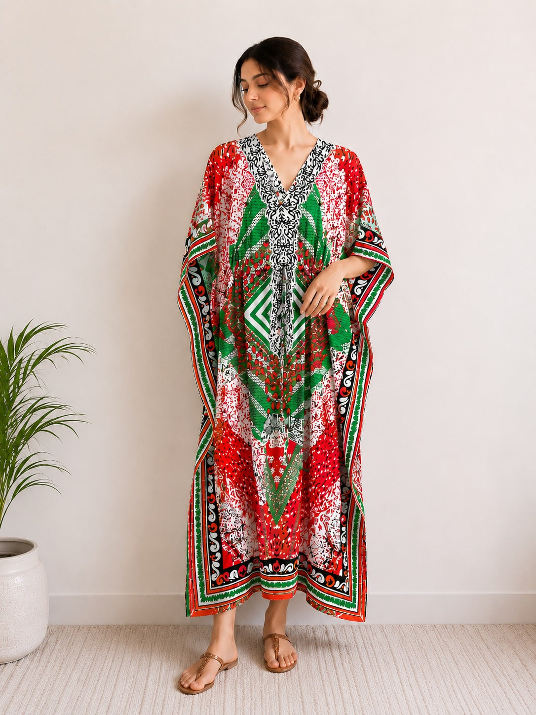 Printed Kaftan Dress