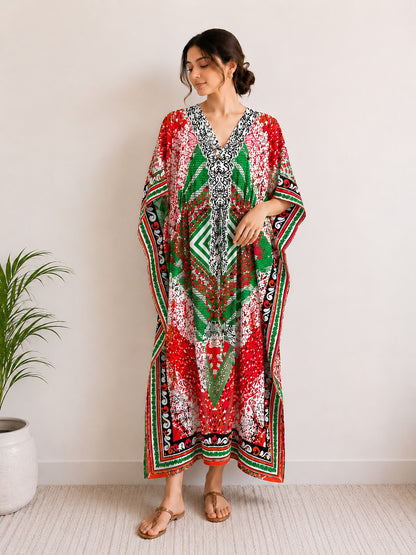 Printed Kaftan Dress