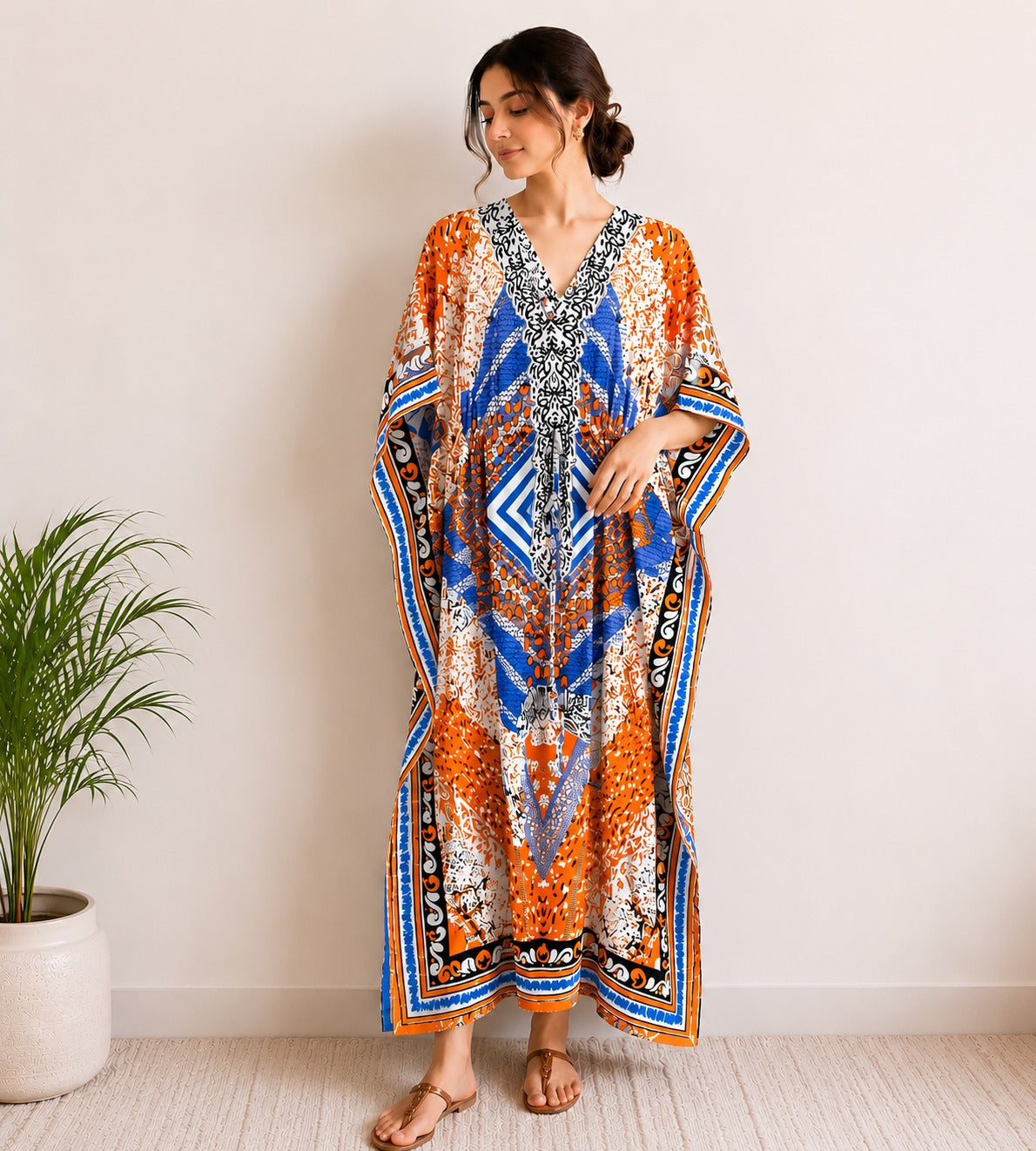 Printed Kaftan Dress
