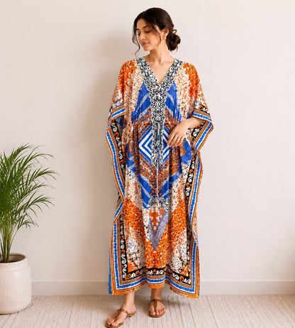 Printed Kaftan Dress
