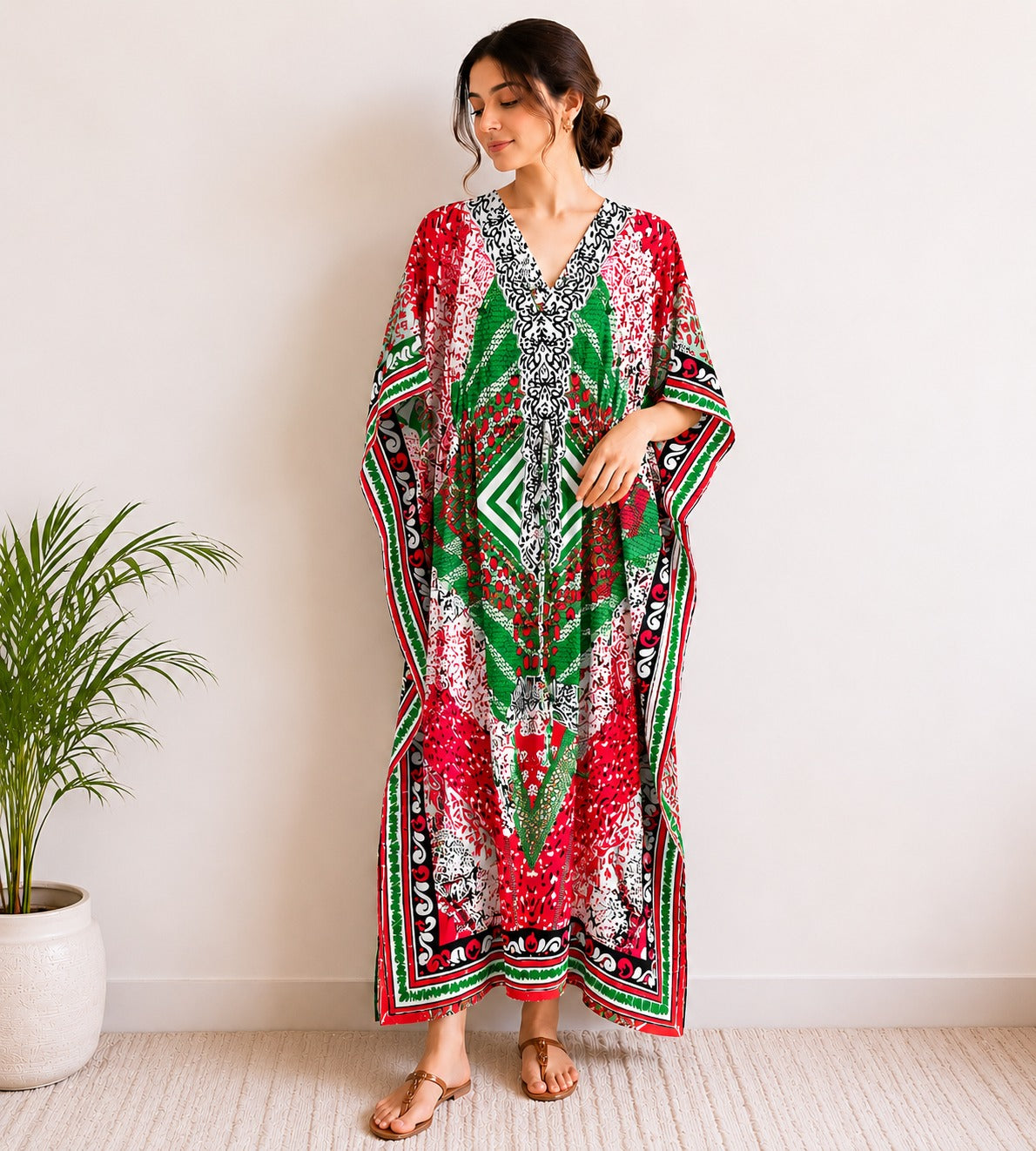 Printed Kaftan Dress