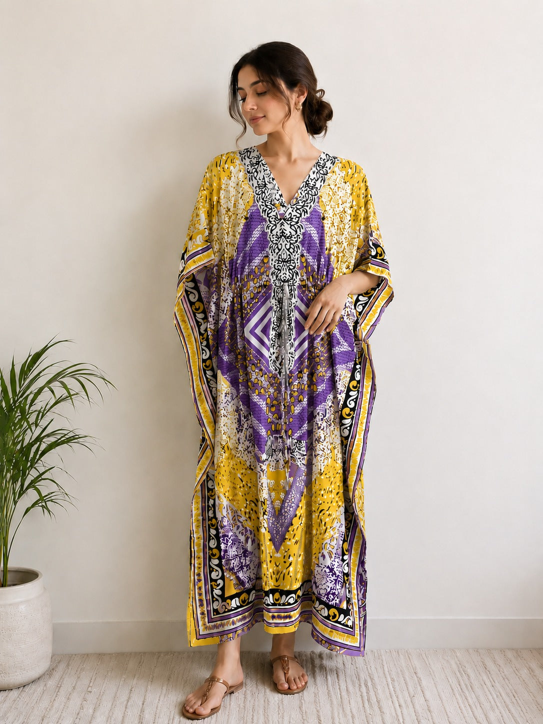 Printed Kaftan Dress