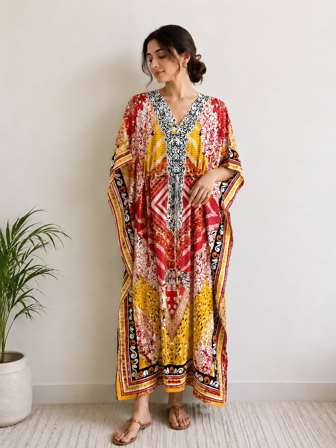 Printed Kaftan Dress