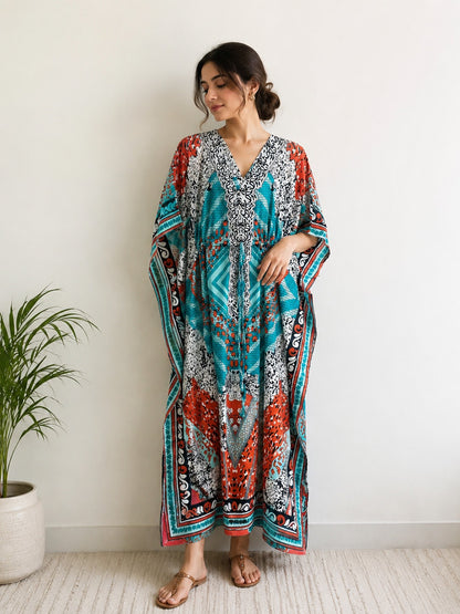 Printed Kaftan Dress