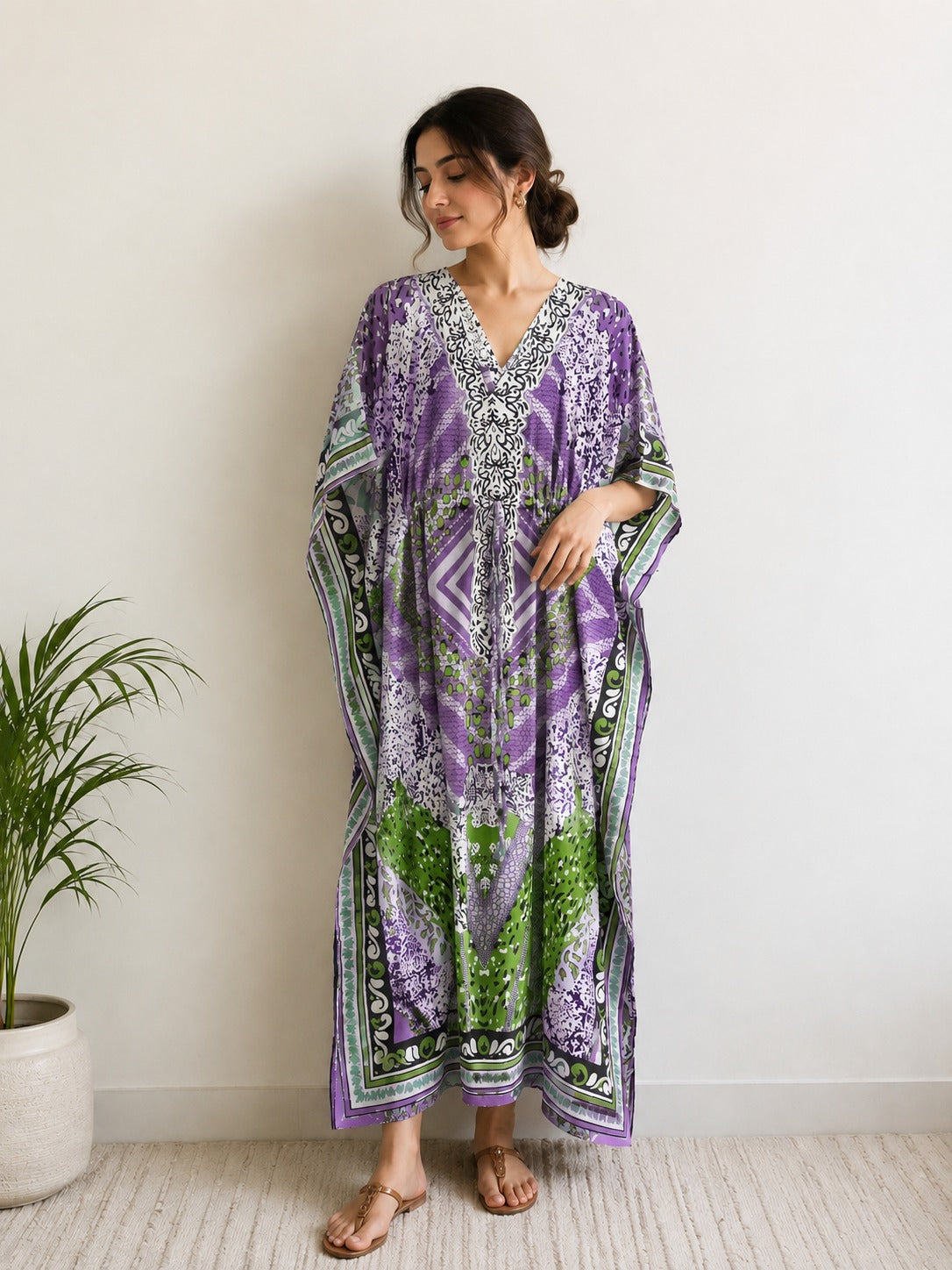 Printed Kaftan Dress