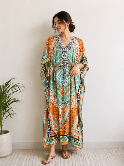 Printed Kaftan Dress