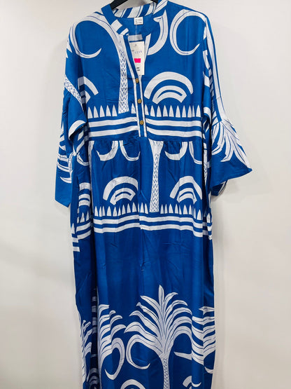 Vibrant Tropical Print Kaftan Maxi Dress