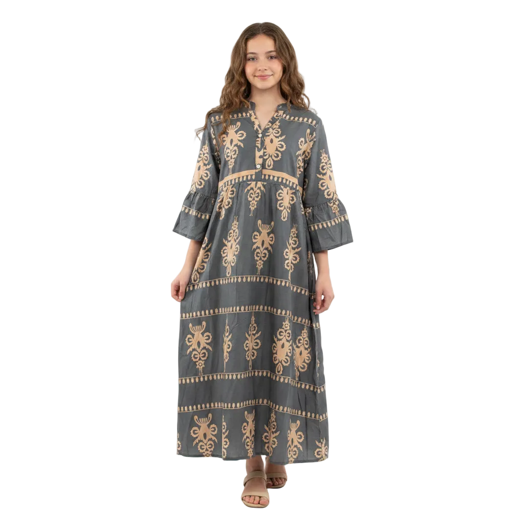 Women's Traditional Motif Print Long Kurti | Elegant Casual Wear