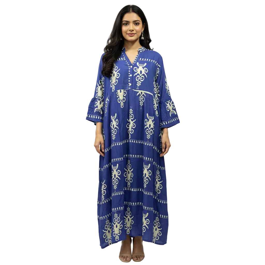 Women's Traditional Motif Print Long Kurti | Elegant Casual Wear