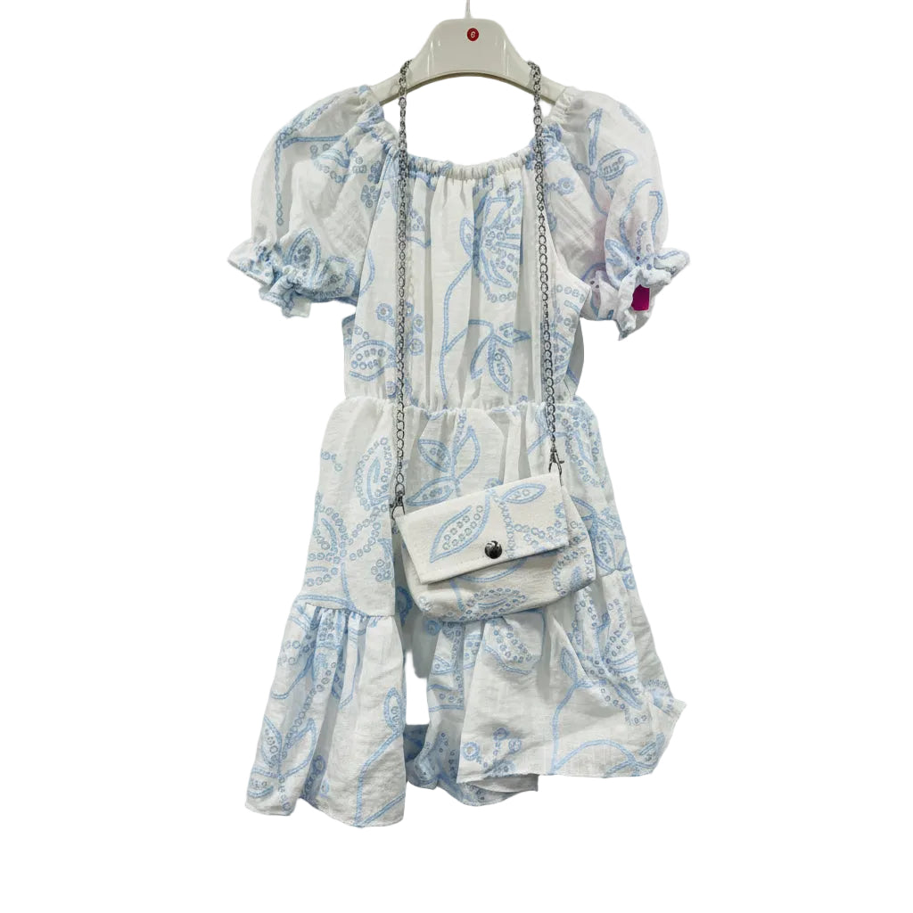 Girls Floral Summer Dress with Crossbody Bag