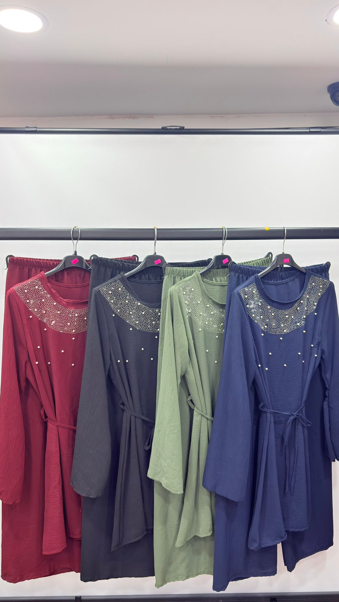 Pearl Embellished Tie-Waist Ladies Co-Ord Set