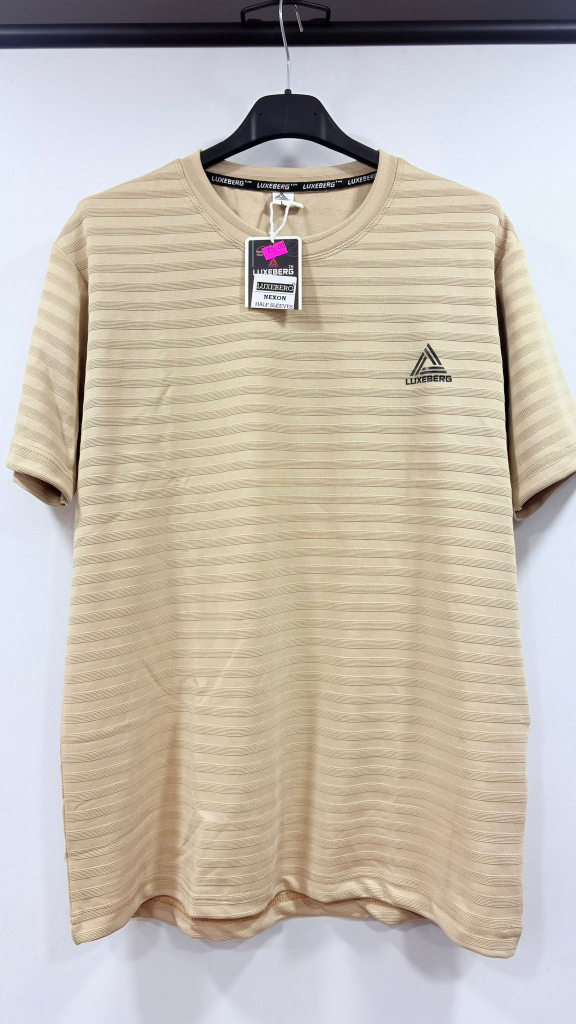 Men's Textured Half-Sleeve Crew Neck T-Shirt