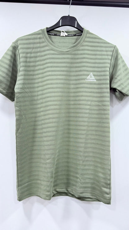 Men's Textured Half-Sleeve Crew Neck T-Shirt