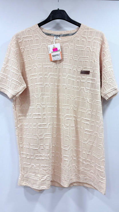 Premium Jacquard Knit Crew Neck T-Shirt