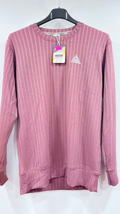 Luxeberg Textured Long-Sleeve Crew Neck Pullover