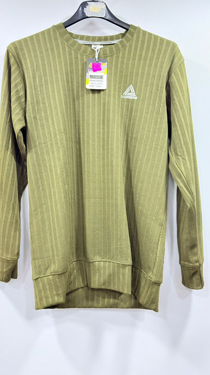 Luxeberg Textured Long-Sleeve Crew Neck Pullover