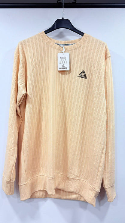 Luxeberg Textured Long-Sleeve Crew Neck Pullover