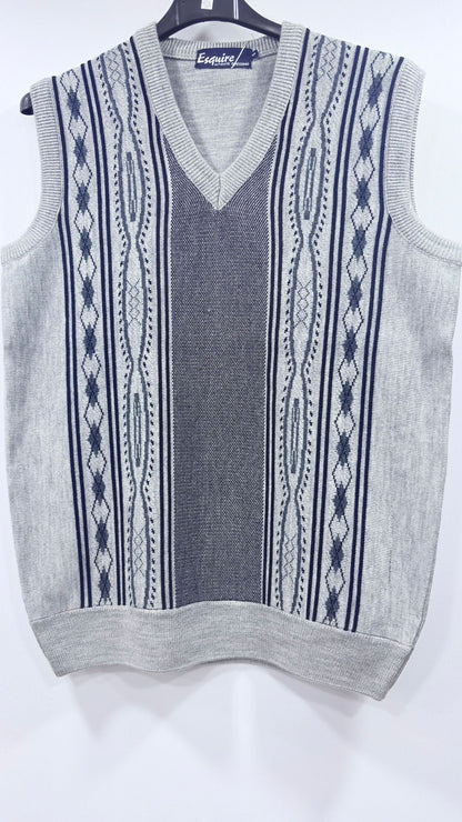 Classic Argyle and Stripe Patterned Vest