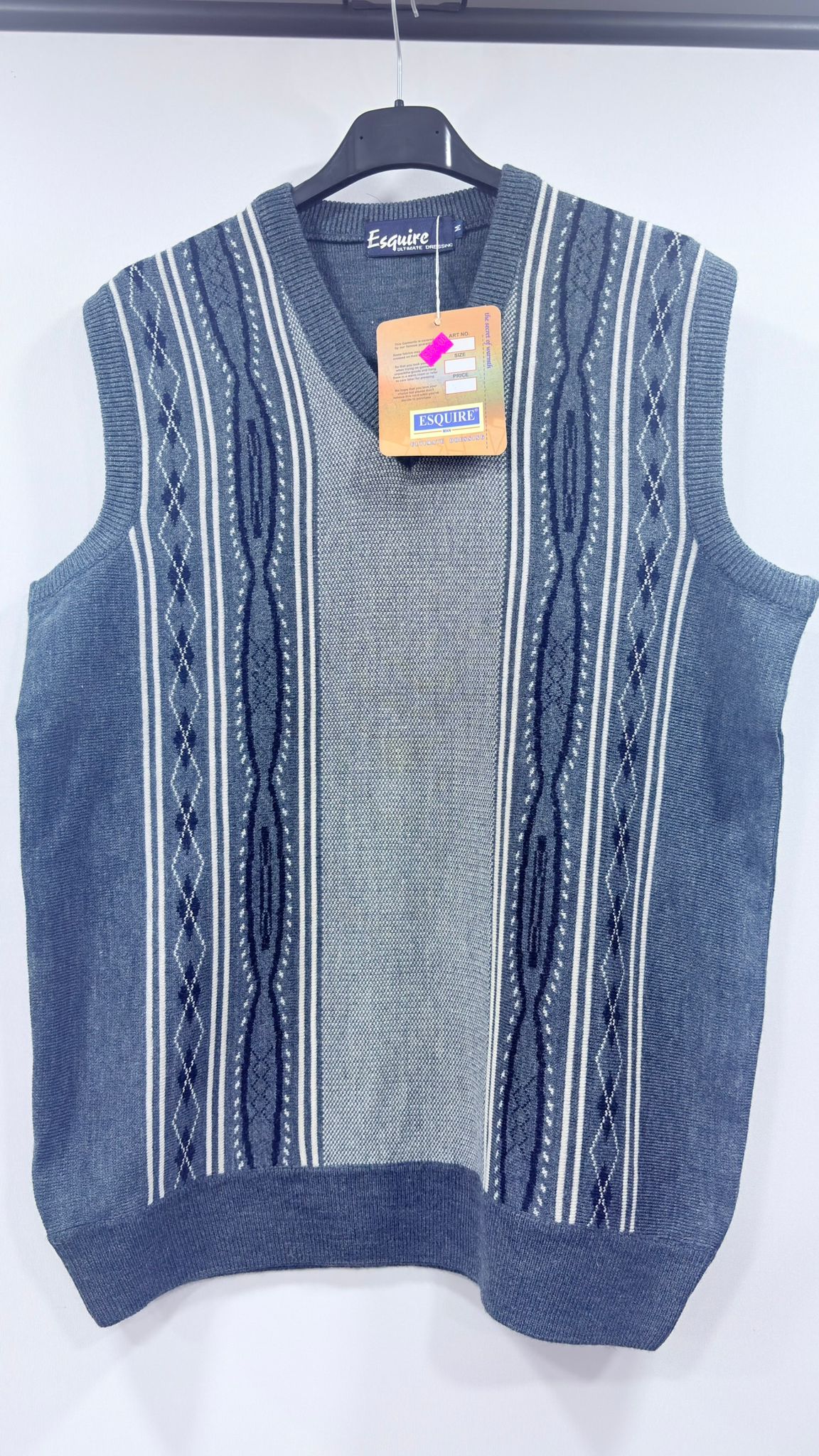 Classic Argyle and Stripe Patterned Vest