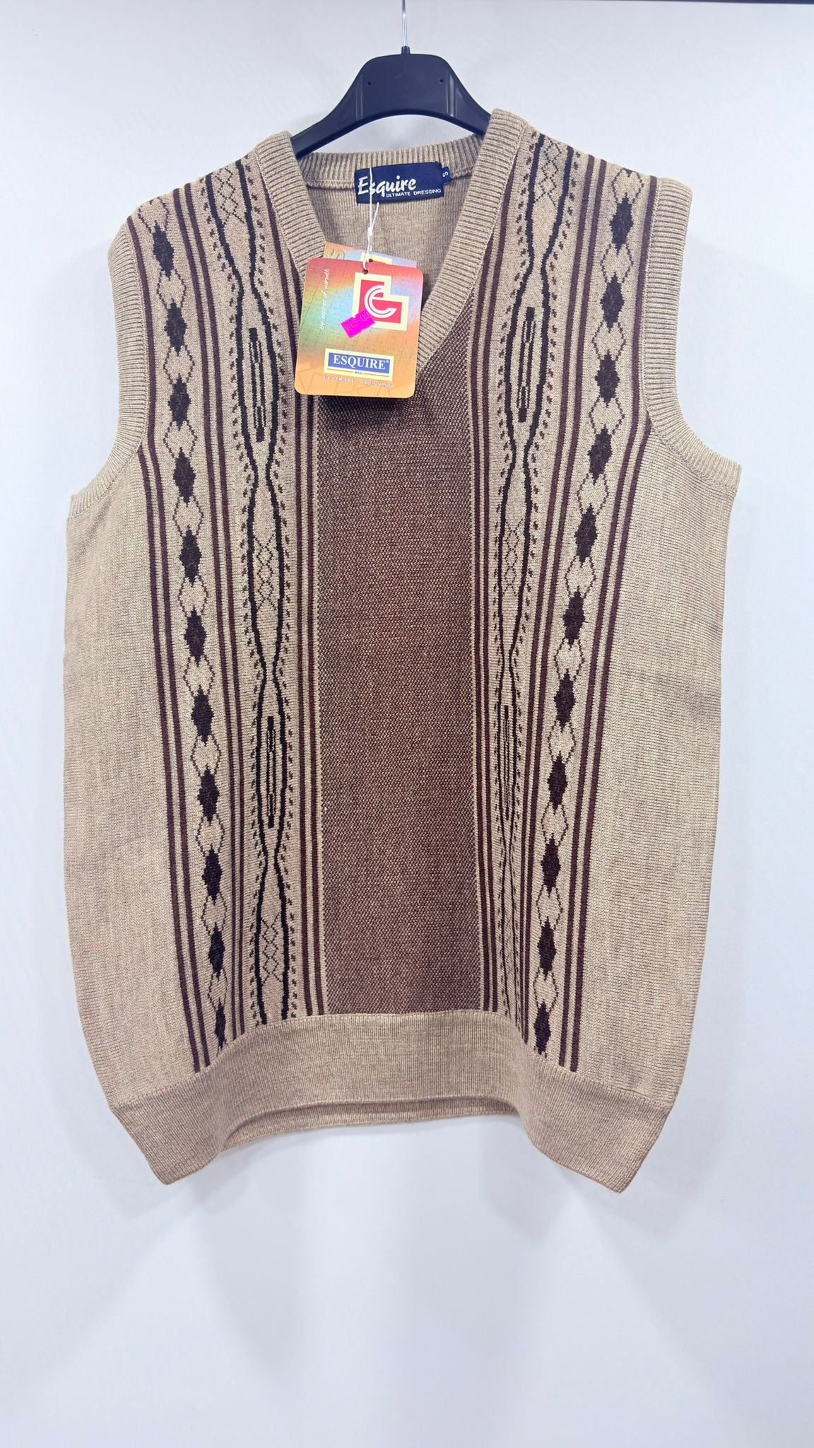 Classic Argyle and Stripe Patterned Vest