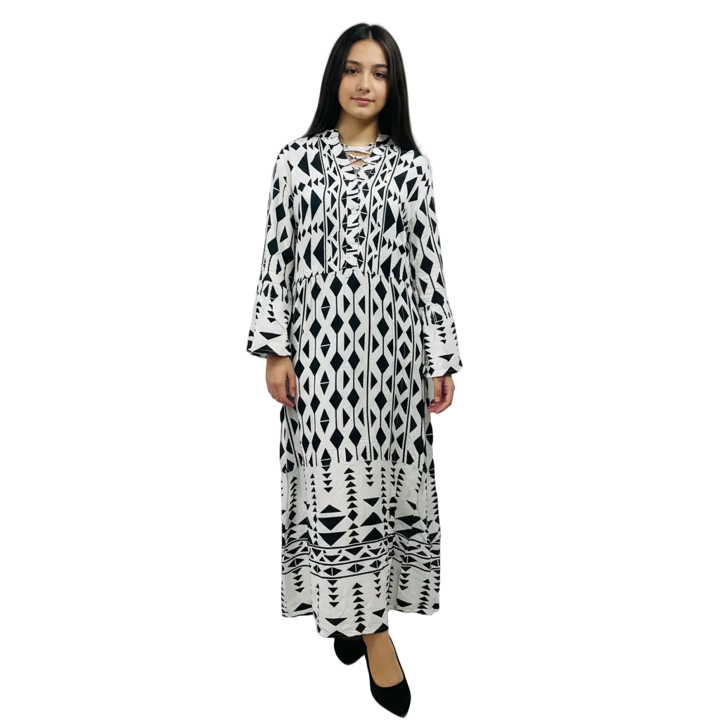 Women's Geometric Print Casual Maxi Dress | Elegant Summer Dress