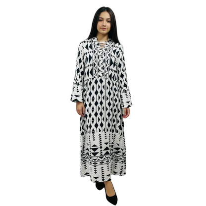 Women's Geometric Print Casual Maxi Dress | Elegant Summer Dress