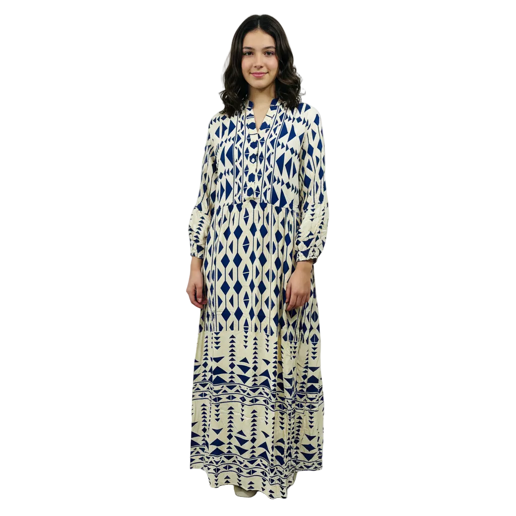 Women's Geometric Print Casual Maxi Dress | Elegant Summer Dress