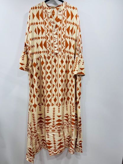 Women's Geometric Print Casual Maxi Dress