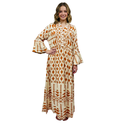 Women's Geometric Print Casual Maxi Dress | Elegant Summer Dress