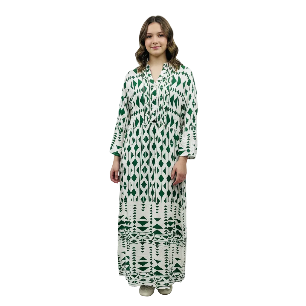 Women's Geometric Print Casual Maxi Dress | Elegant Summer Dress