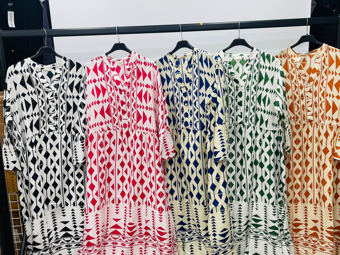 Women's Geometric Print Casual Maxi Dress