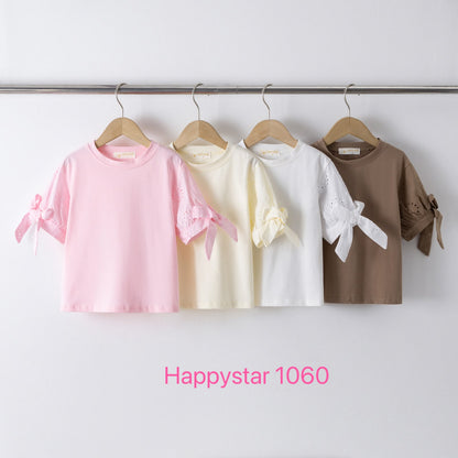 Cute Short-Sleeve Blouses with Tie-Detail Sleeves
