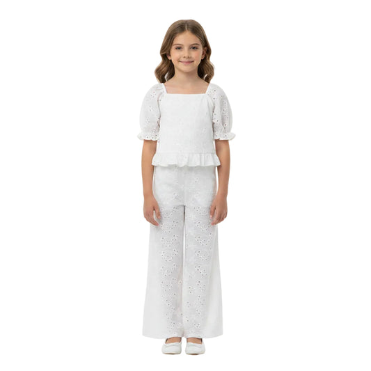 Summer Eyelet Lace Co-ord Set | Cotton 2 Piece Matching Outfit