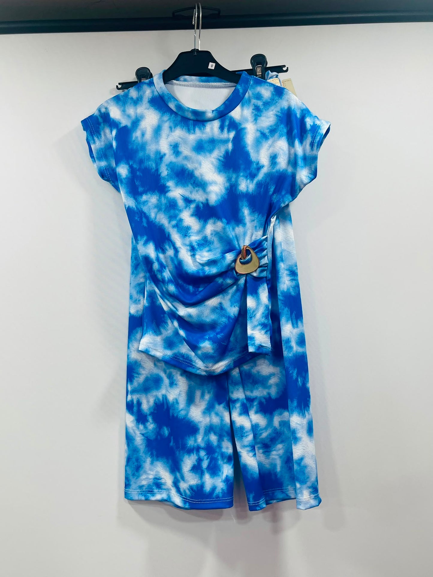 Summer Tie-Dye Co-ord Set with Side Buckle Accent